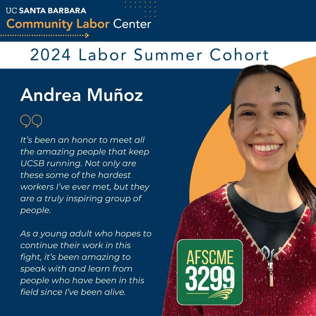 Graphic describing Labor Summer intern, Andrea Muñoz's experience.