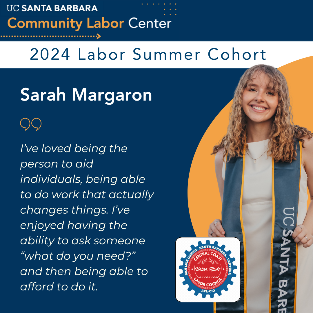 2024 Labor Summer Intern, Sarah Margaron. 